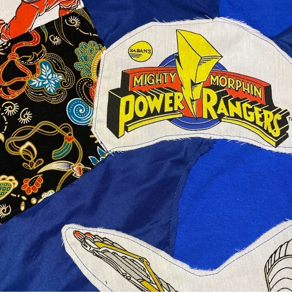Power Rangers Patchwork T-Shirt Handmade One of One - Picture 4 of 7